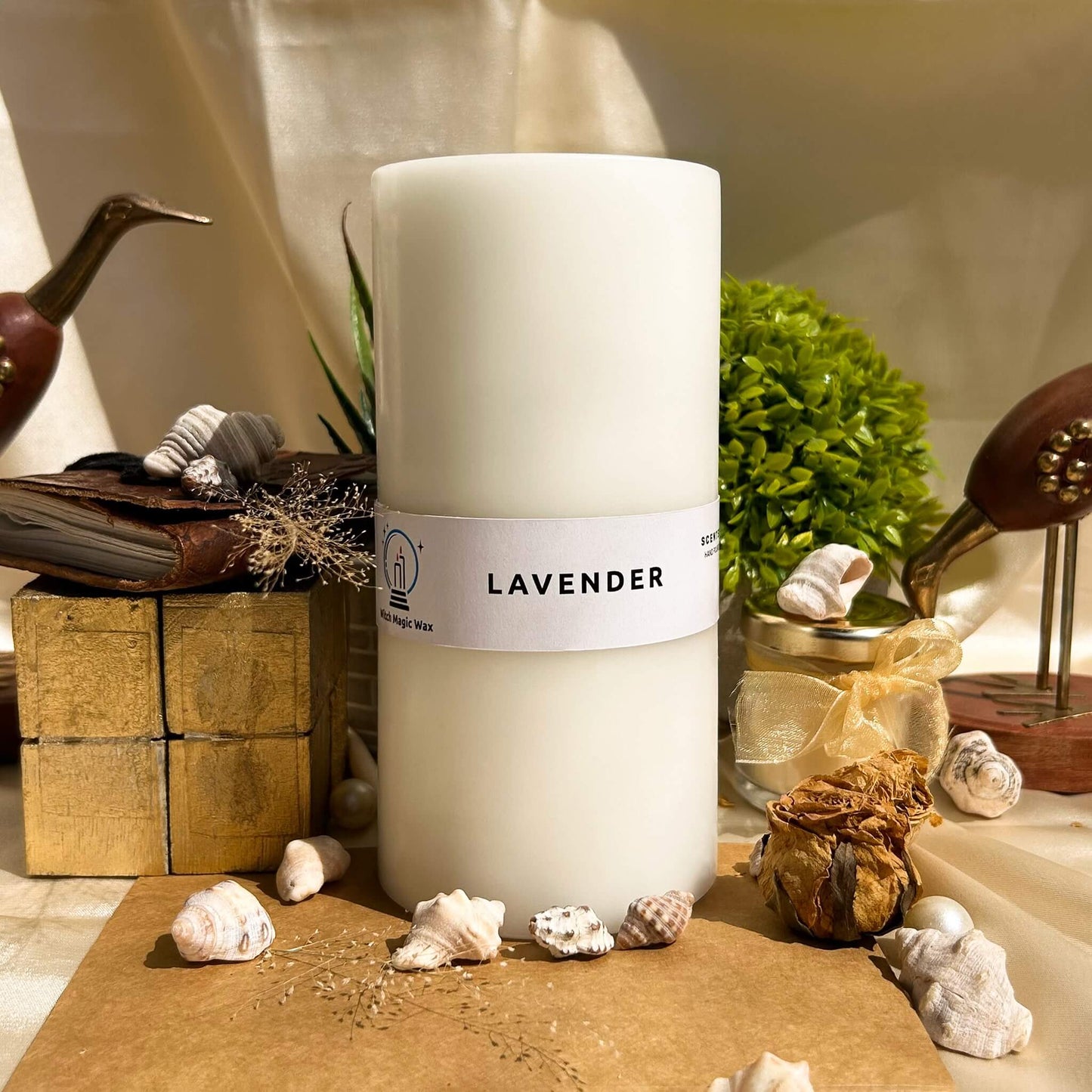 Lavender Scented Paraffin Candle - Pillar - 600g