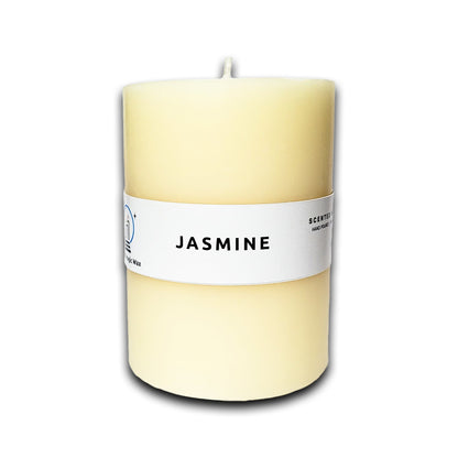 Jasmine Scented Paraffin Candle - Pillar - 400g