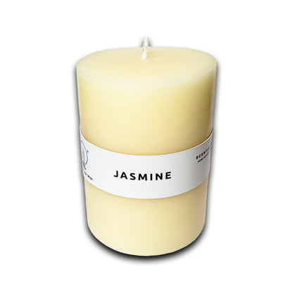 Jasmine Scented Paraffin Candle - Pillar - 400g