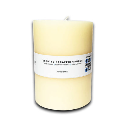 Jasmine Scented Paraffin Candle - Pillar - 400g