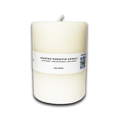 Vanilla Scented Paraffin Candle - Pillar - 400g