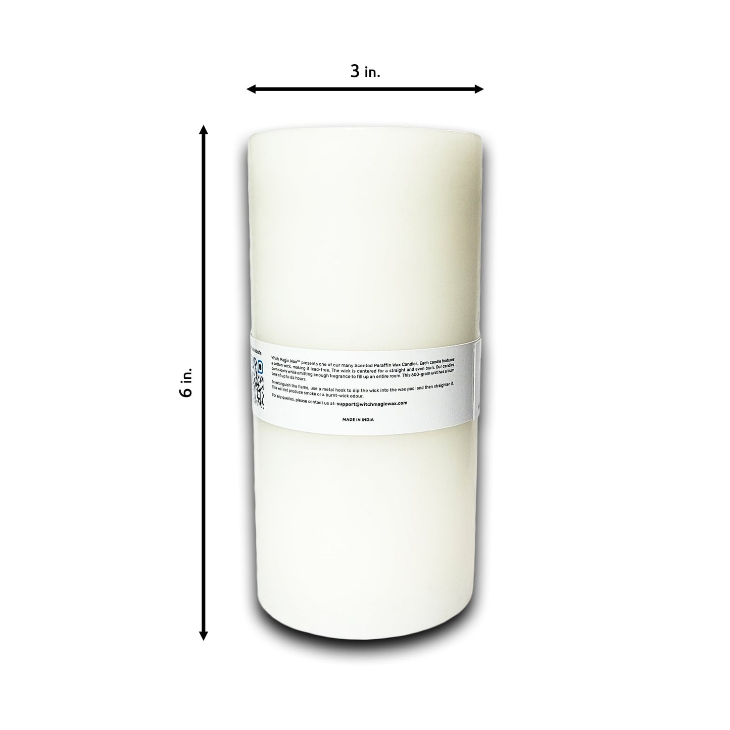 Vanilla Scented Paraffin Candle - Pillar - 600g